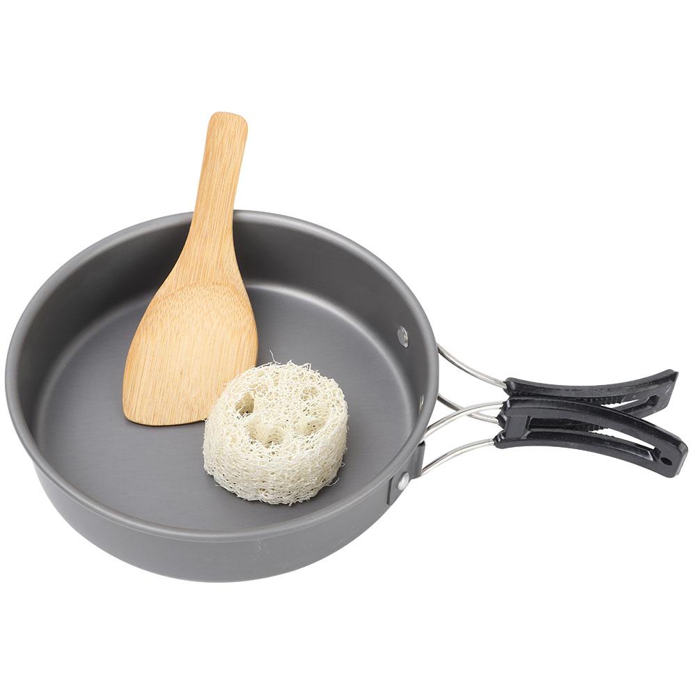 1 2 People Outdoors Portable Folding Pan Aluminum Alloy Cookware Picnic Hiking Camping Pot