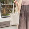 Letter Embroidery Satin Silk Tote Bag Elegant Simple Underarm Handbag Canvas Shoulder Bag  Travel