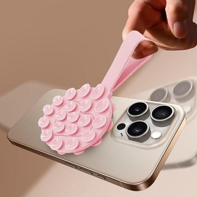 Silicone Suction Phone Holder Candy Colored Universal Mobile Phone Stand Double-Sided Suction Cup Wall Bracket for All Phones