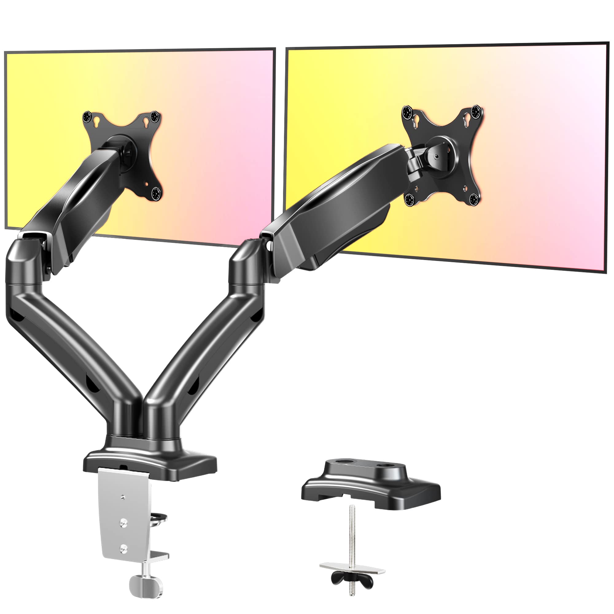 

Monitor Stand Monitor Arm 2 Screens Dual Display Arm Quality Gas Spring Adjustment Compatible with inch monitors Load capacity Curved LCD display / /