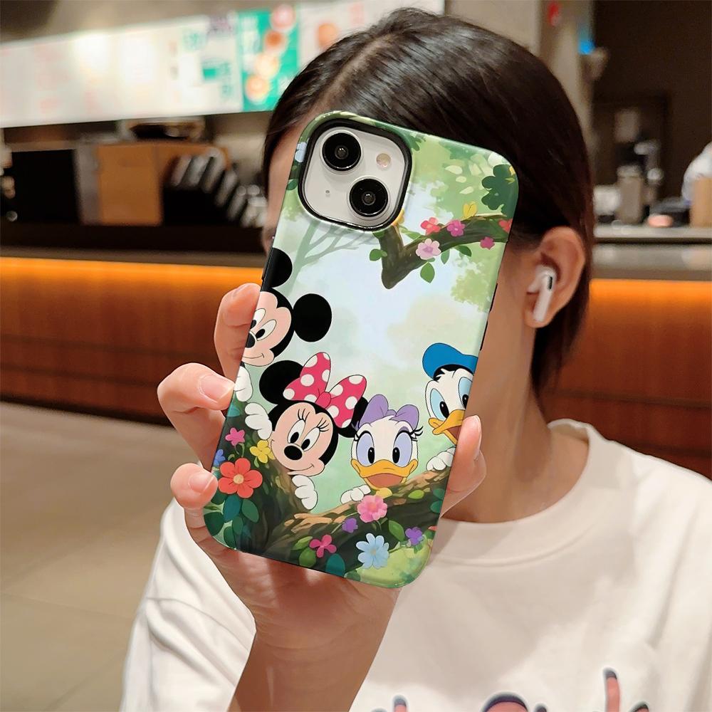 Disney phone case, double-layer protective cover, suitable for iPhone X/XS/SE/7/8/11/12/13/14/15/16/17 Pro Max Plus