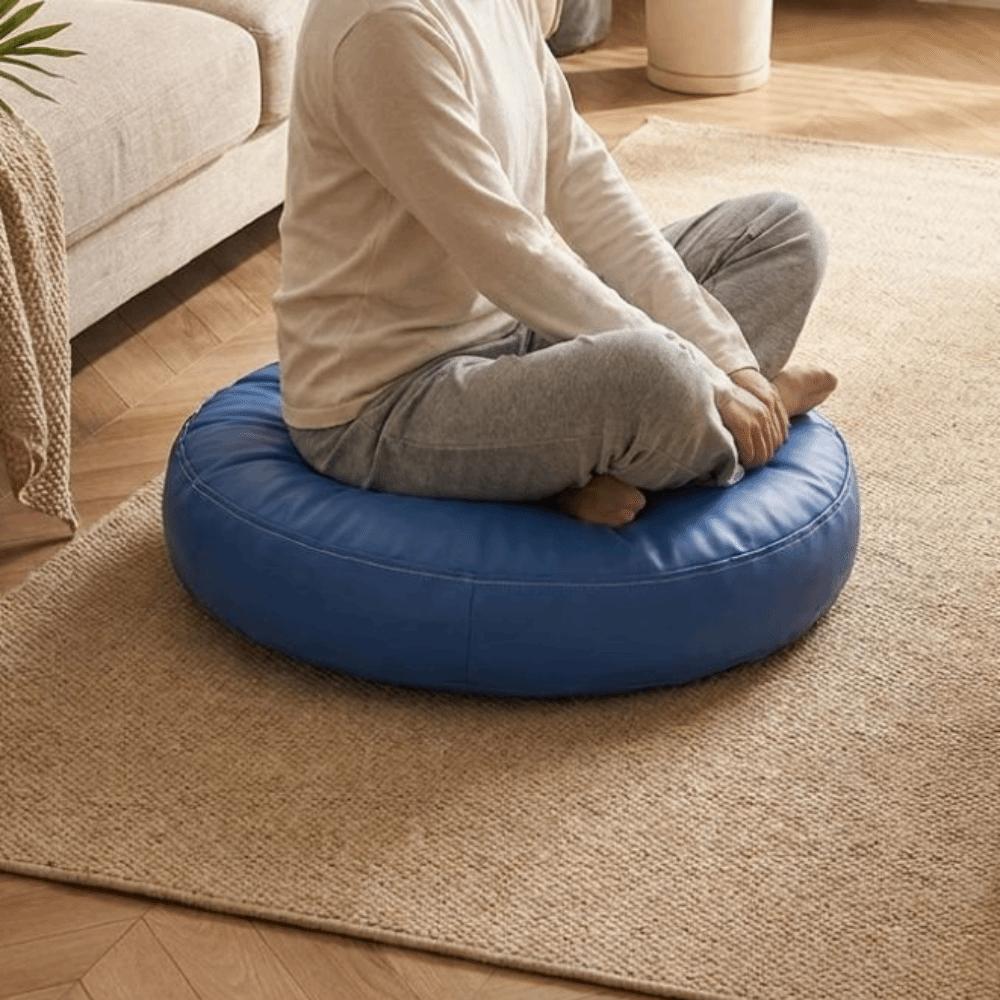 with Filling Round Seat Cushion PU Leather Meditation Cushion Practical Chair Pad Bedroom