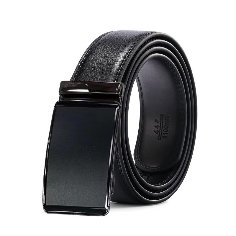 Maßgefertigter Ledergürtel für Herren: Reines Rindsleder, eingraviertes Muster, gedrucktes Logo, automatische Schnalle, Business-Stil