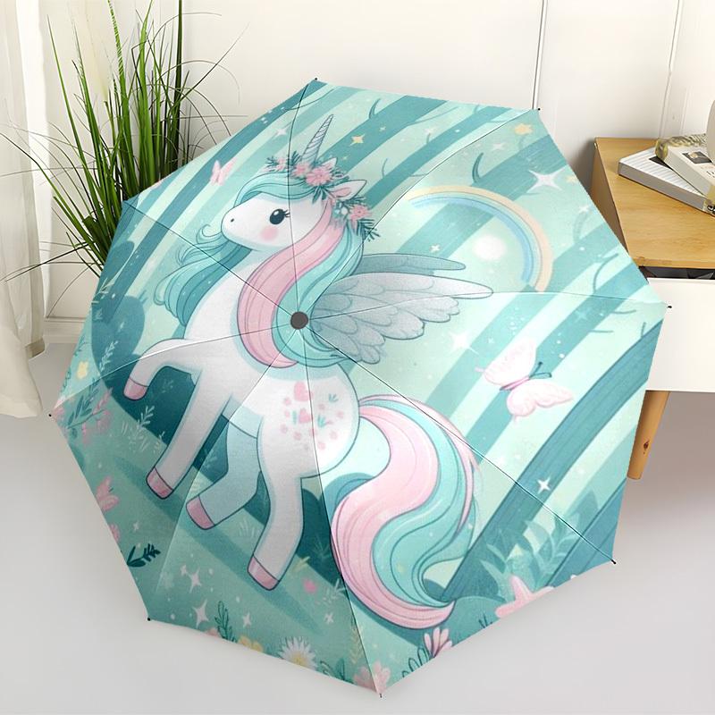 

1pc Unicorn Fantasy Forest Automatic Open/Close Umbrella, Folding Compact Umbrella with Lightweight Design for Women/Men yy251028156