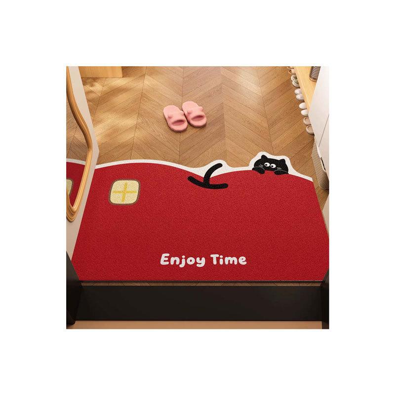 Cartoon Apple Entry Door Floor Mat Can Be Cut Silk Ring, Dirt-Resistant And Easy To Take Care Of, Entrance Door Floor Mat Entry Door Mat