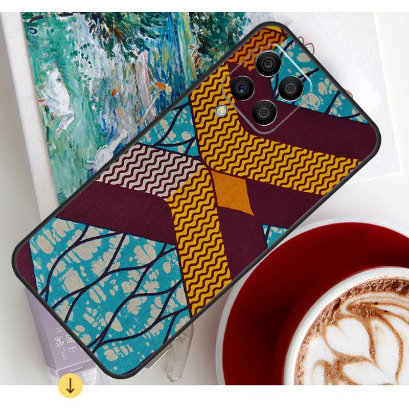 African Wax Fabric Case For Samsung Galaxy M15 M21 M31 M55 M56 M36 M16 M06 M13 M33 M53 M12 M32 M52 M14 M34 M54