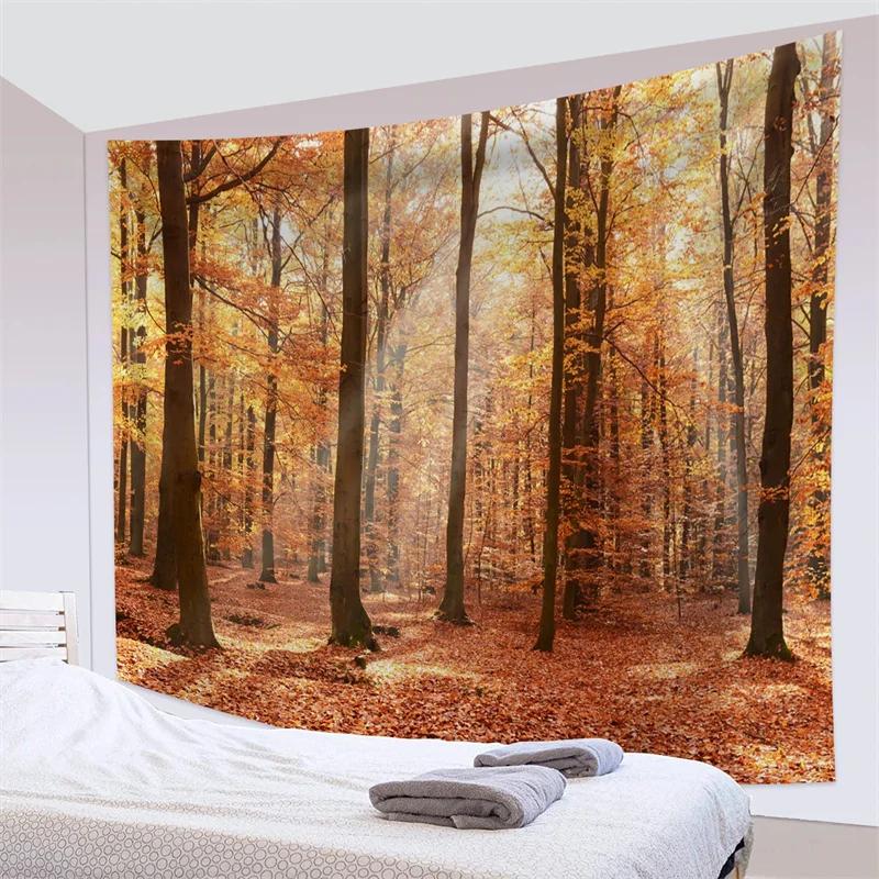 Forest Pathway in the Misty Mountain Tapestry Wall Hanging Art Nature Landscape Tapestries Home Decor for Living Room Bedroom