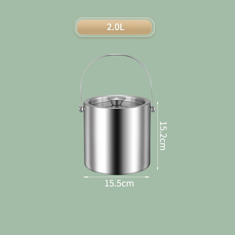 1.6/2/3/4L Stainless Steel Ice Bucket Insulated Ice Bucket With Lid Bar Party Whiskey Beverage Tools Beer Wine Bottle Container
