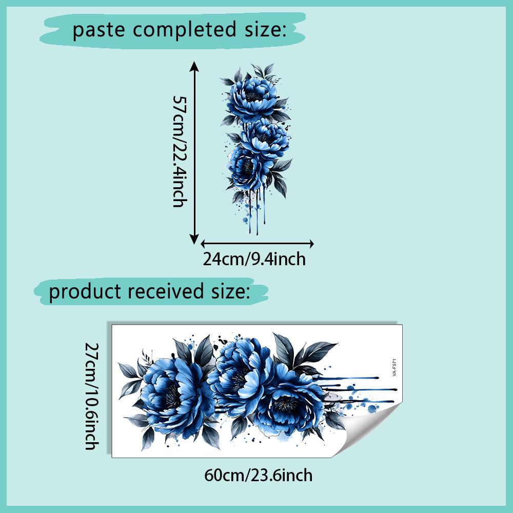 

Watercolor Blue Floral Wall Stickers Bedroom Living Room Home Background Decor 27x60cm