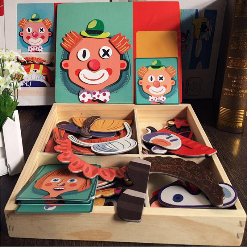 Children'S Early Education Puzzle Five Senses Magnetic Puzzle Magnetic Sticker Dressing 3-6 Years Old Kindergarten Toy Collage