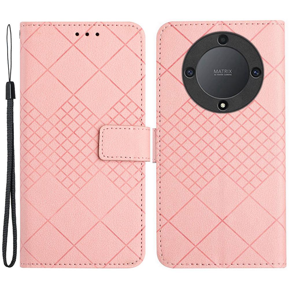 HT06 For Honor X9b 5G/Magic6 Lite 5G Case Litchi Texture Scratch-resistant PU Leather Stand Phone Cover