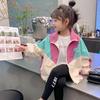Spring Girls Baseball Jackets Colorblocking Trench Coats Children Girls Jackets Autumn Fashion Casual Outerwear
