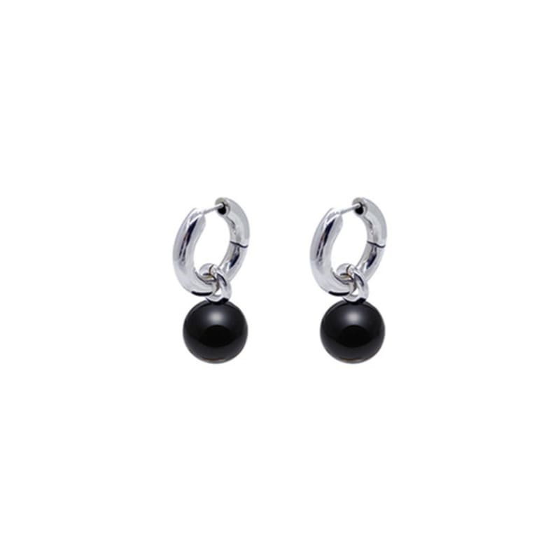LEYIE ONYX BALL HOOPS