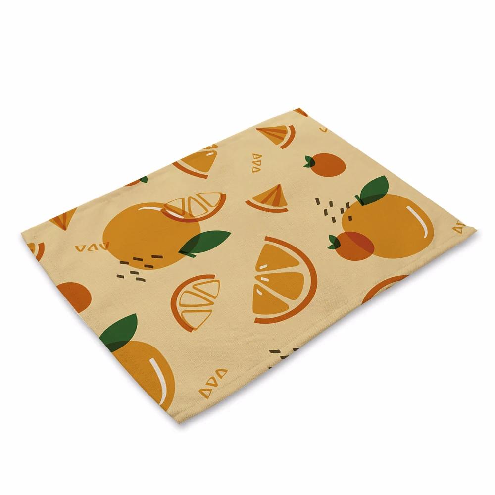 Lemon Fruit Placemats Summer Ice Cream Place Mats Waterproof Non-Slip Heat-Resistant Linen Outdoor Flamingo Dinner Table Mats