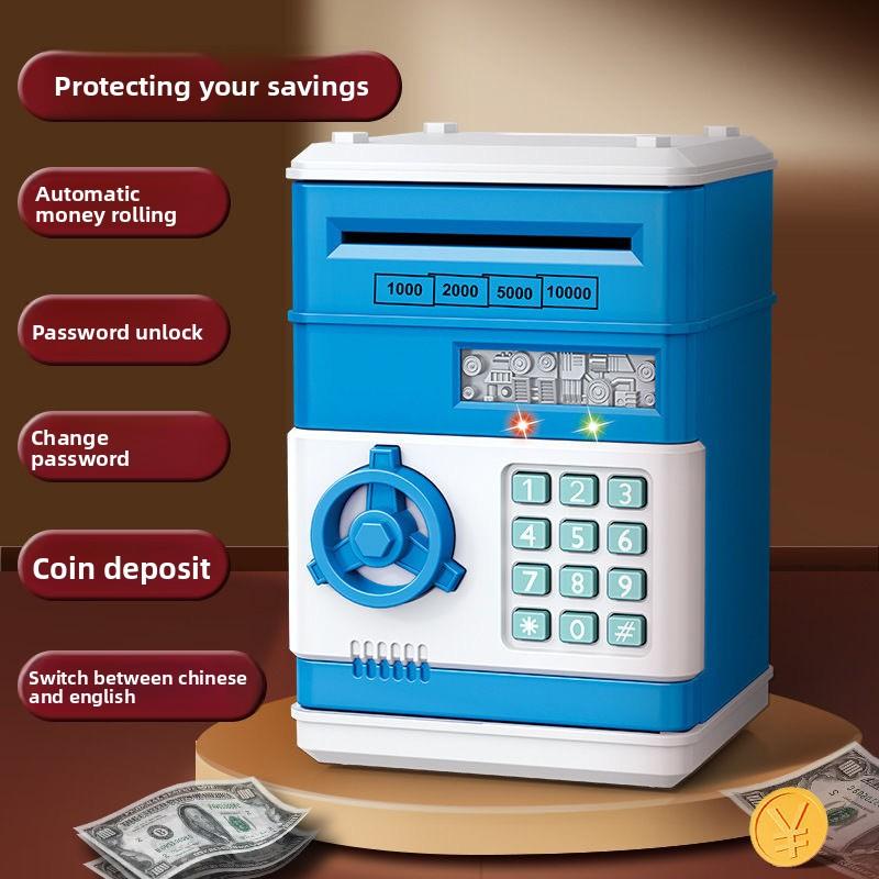 Children's Piggy Bank Password Box Automatic Money Rolling Fingerprint Large-capacity Simulation Intelligent Deposit Machine