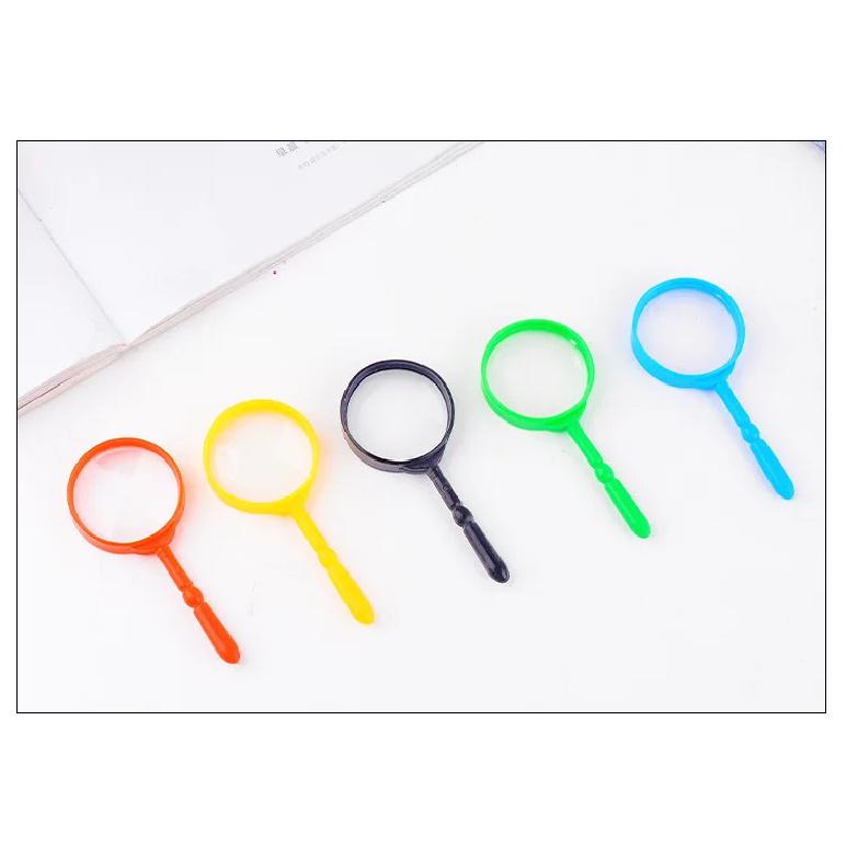 Plastic Mini Magnifying Glass Children's Toys Learning Education Handheld Magnifier Portable Loupe Reading Lens Kids Inspection