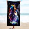 1PC Custom Name Cosmic Astronaut Journey Beach Towel Highly Absorbent And Sand-Resistant Towel for Swimming, Pool, Yoga, And Travel Lightweight