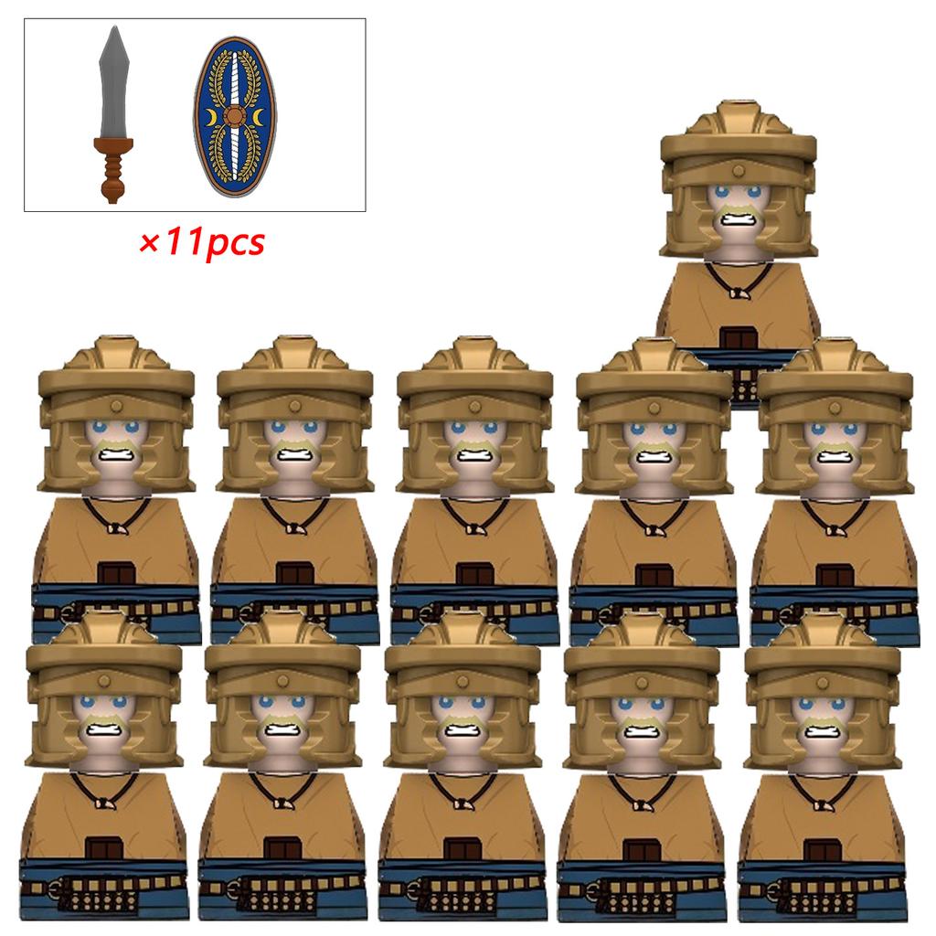 11/12pcs Medieval Military Rome War Action Figures Army Figures Building Blocks Helmet Weapons Accessories Kids for Toys Gifts
