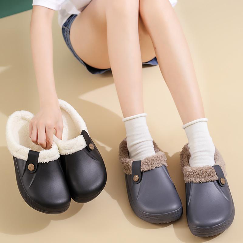 Women Men Garden Shoes Outdoor Men Antiskid Slippers Warm Women Waterproof Slippers Indoor Fuzzy Fluffy Slippers