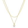 Tewiky Dainty 14k Gold Plated/Silver Cubic Zirconia Necklaces for Women | Simple CZ Jewelry Necklaces Trendy Gifts
