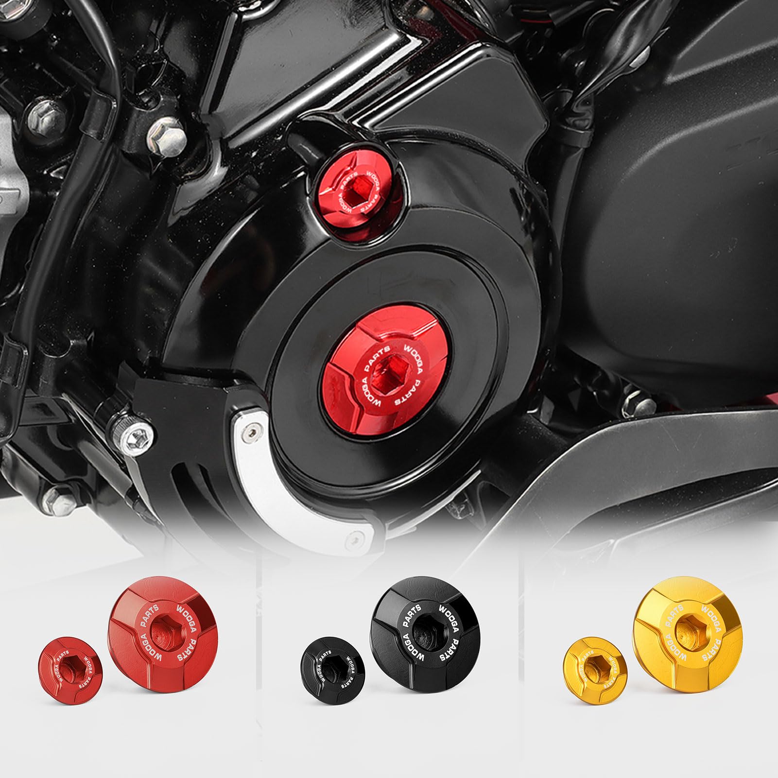 WOOGA Aluminum Motorcycle Engine Oil Plug Screw Cover Applicable Vehicles чёрный