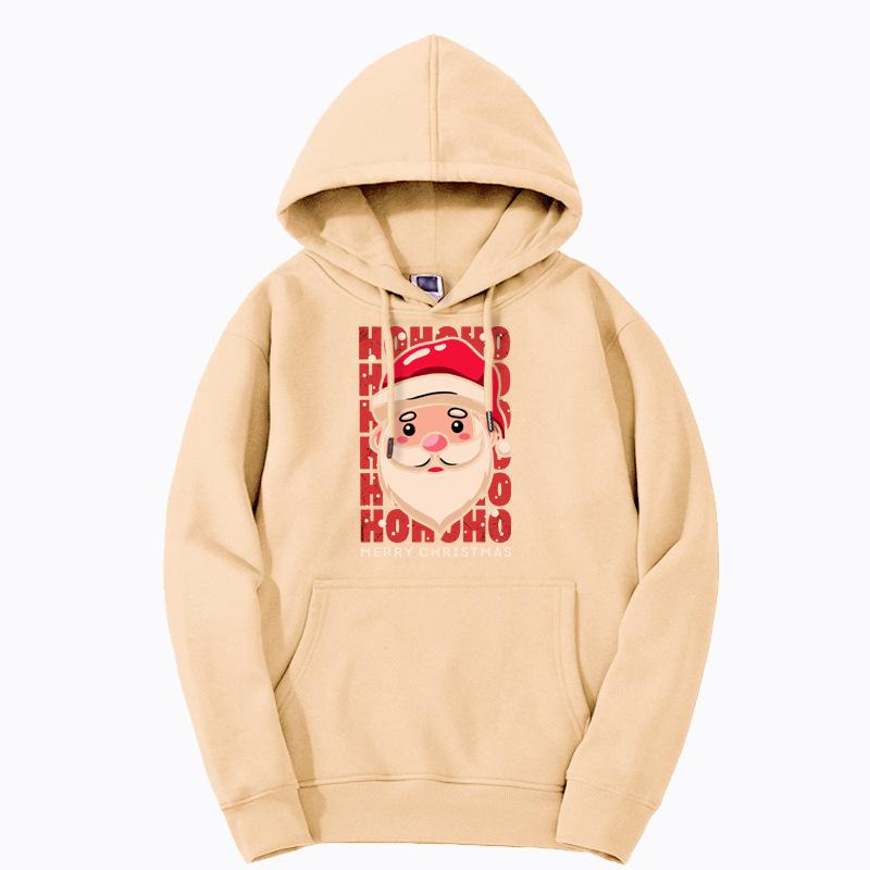 Xmas Hoodies Ho Ho Ho Merry Christmas Print Claus