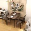 Five-Piece Minimal Dining Set - Oak-Effect/Black