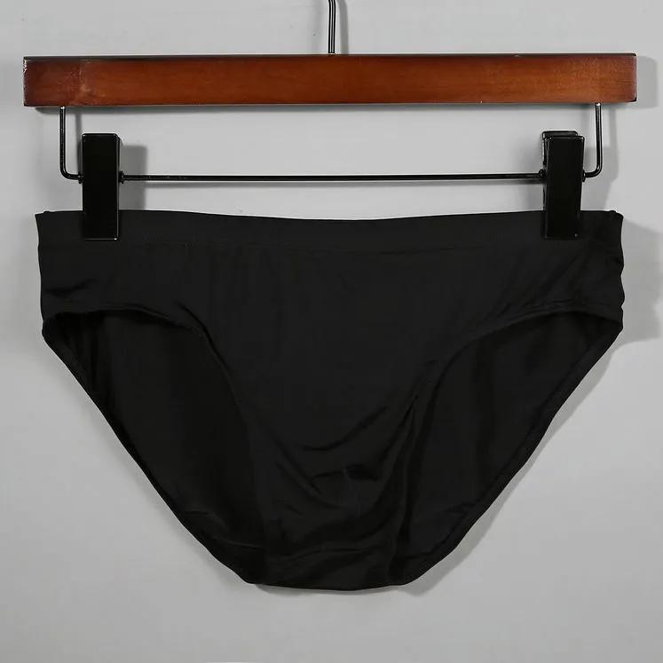 

Мужские трусики из ледяного шелка, бесшовное нижнее белье, ультратонкие дышащие шорты-боксеры, мужские трусы 6XL чёрный