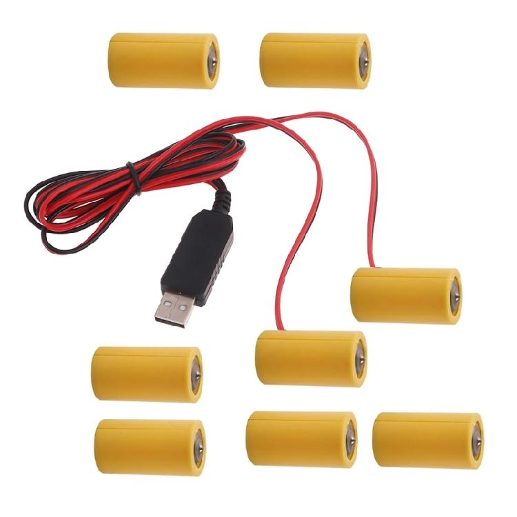2in1 C Battery Eliminators Replace 1.5V LR14 C Batteries USB Power Supply