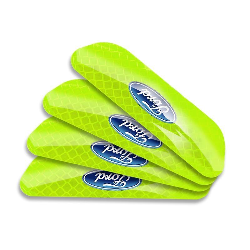 4PCS/set Car Reflective Safety Strip Stickers For Ford Fiesta Ranger Focus Kuga Mustang S-MAX Transit Mondeo Esco