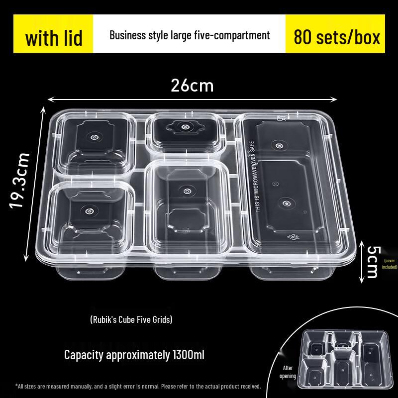 Disposable Compartment Food Containers with Lids