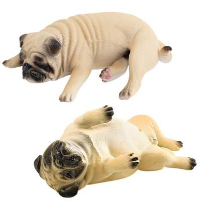 Avidora Pug Figurines, Set of 2, Beige, Fun Decorative Figurines