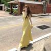 Yellow Plaid V-neck Halter Sundress for Women - Slimming & Stylish Summer Resort Dress