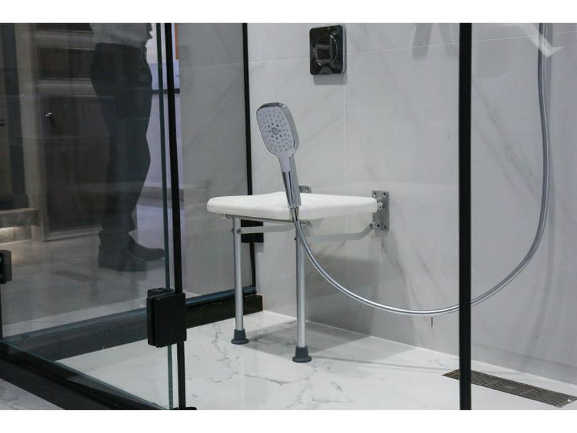Wall-Mounted Folding Shower Stool for Small Spaces - Ideal for Elderly and Pregnant Women