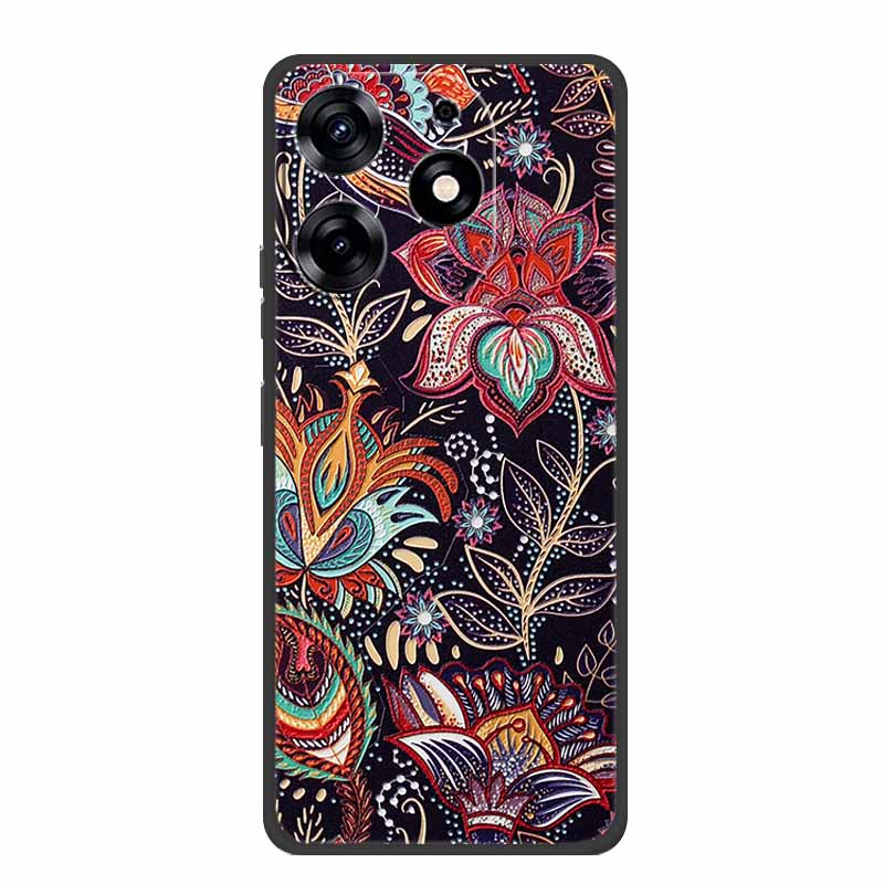 3D Emboss Case For Realme C61 Phone Case Relief Flowers Shockproof Silicone Soft Coque For Realme C61 Back Cover Case RealmeC61
