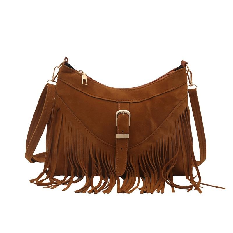 Long Tassel Women Cross Body Bag Shoulder Bag Handbags Large Capacity Women Tote Bag Fashion Ladies Handbag Black Brown