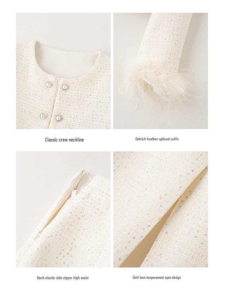 2025 High-End Damenmode-Set: Stilvolle Jacke & Midirock