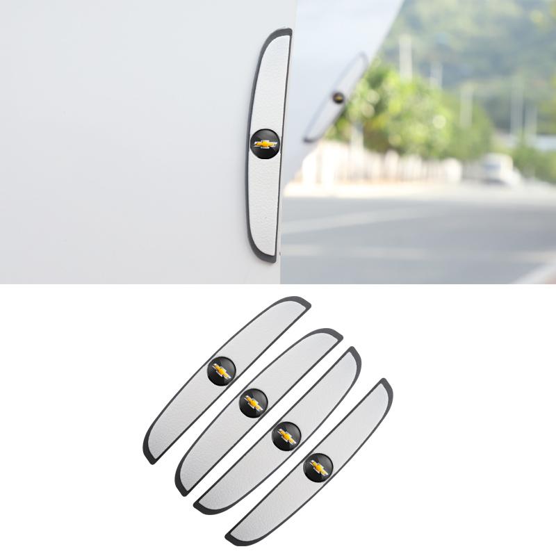 4Pcs Rubber Bumper Strip Car Door Anti-Collision Emblem Sticker For Chevrolet Cruze Spark Captiva Suburban Camaro Malibu Trax