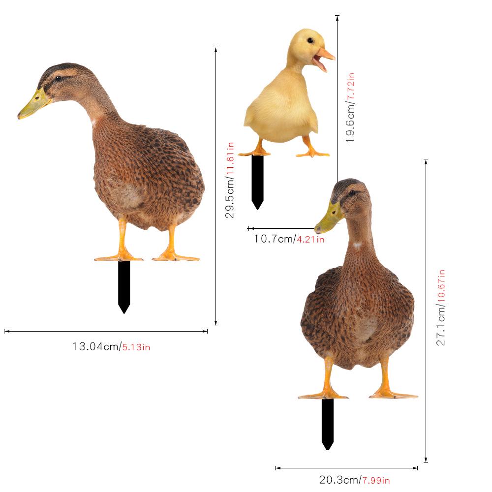 YKLU069-256 3D Rooster, Hen, Duck & Pig Outdoor Garden Decoration Plug