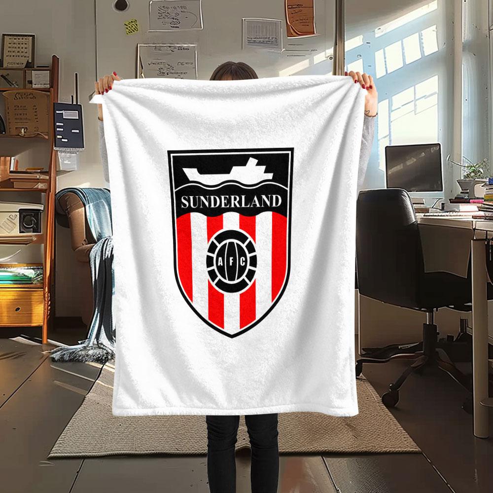 1PC Sunderland Association Football Club Patterned Flannel Blanket Suitable For All Seasons for Home Decor Warmth and Comfort Gifts Holiday Present