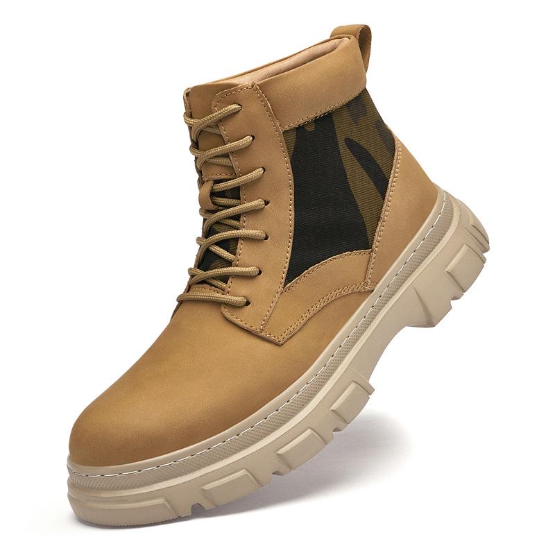 Men s Plus Size Genuine Leather Non-Slip Martin Boots - Fashionable Outdoor Warm Snow  Work Boots with Velvet Lining 38