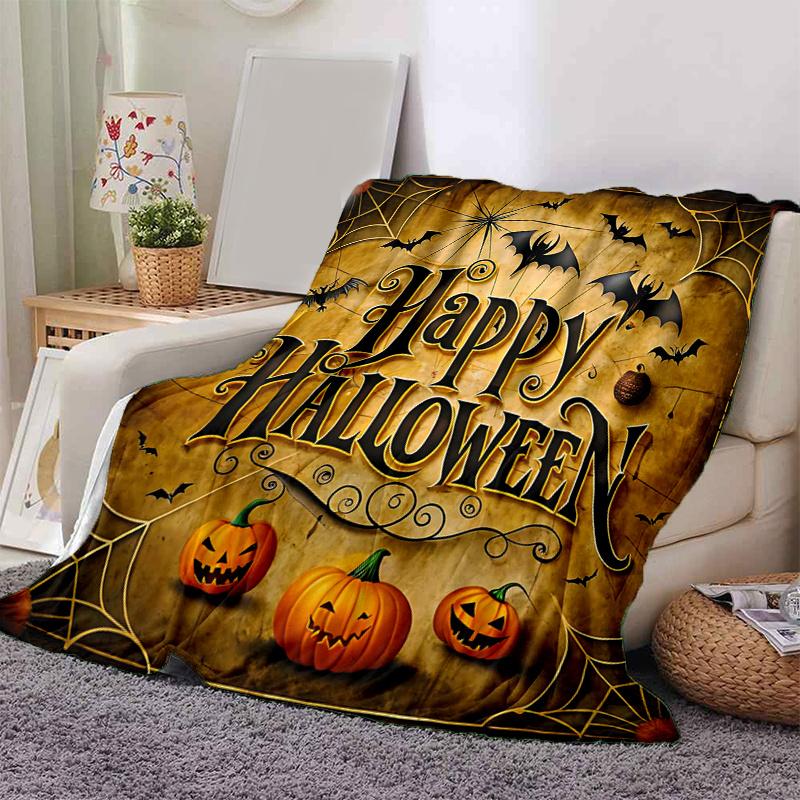 1pc Halloween Happy Day Blanket  Cute Home Decor for All Seasons, Living Room, Travel, Camping, Car Blankets