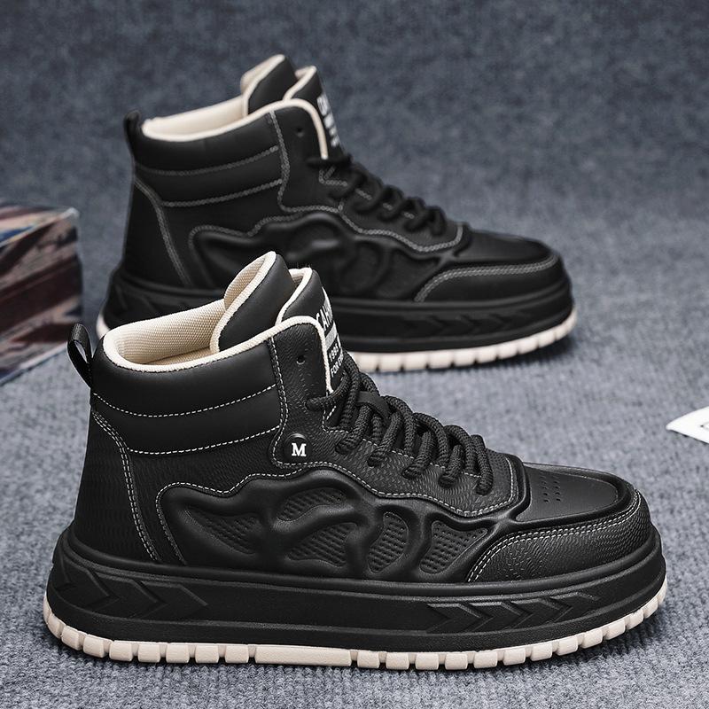 Men'S Shoes Autumn And Winter Trend Sports And Leisure Men'S High-Top Board Shoes Thick-Soled Wear-Resistant Men'S Shoes