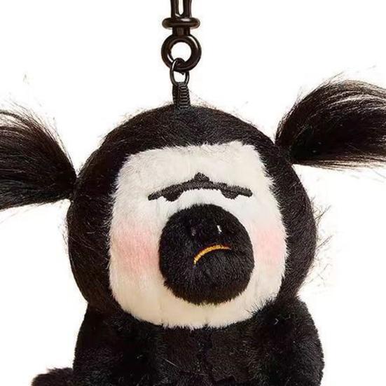 White-Faced Monkey Plush Keychain Soft Skin-Friendly Backpack Charm Unique Funny Ugly Doll Ornament Quirky Monkey Desk Decor