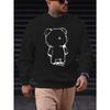 Men's Casual Bear Pattern Sweatshirt, Soft Breathable Comfortable For Home And Outings, Plus Size.