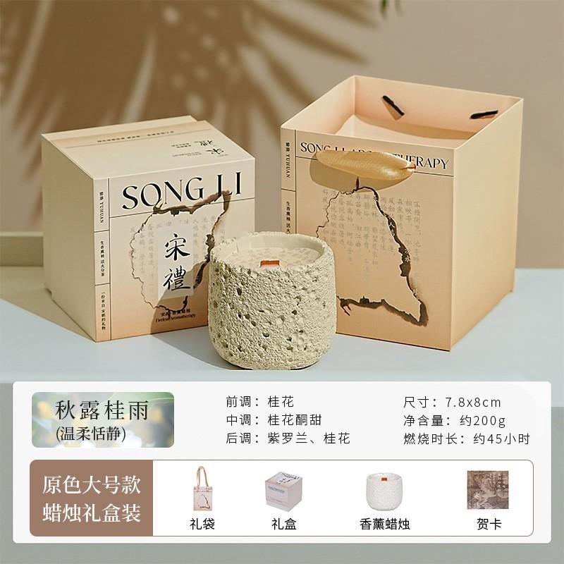 Elegant Scented Candle Gift Set In Ceramic Cup Modern Minimalist Home Decor Long Lasting Aroma Bedroom Office Songli Cold Mountain Scented Candle Collection