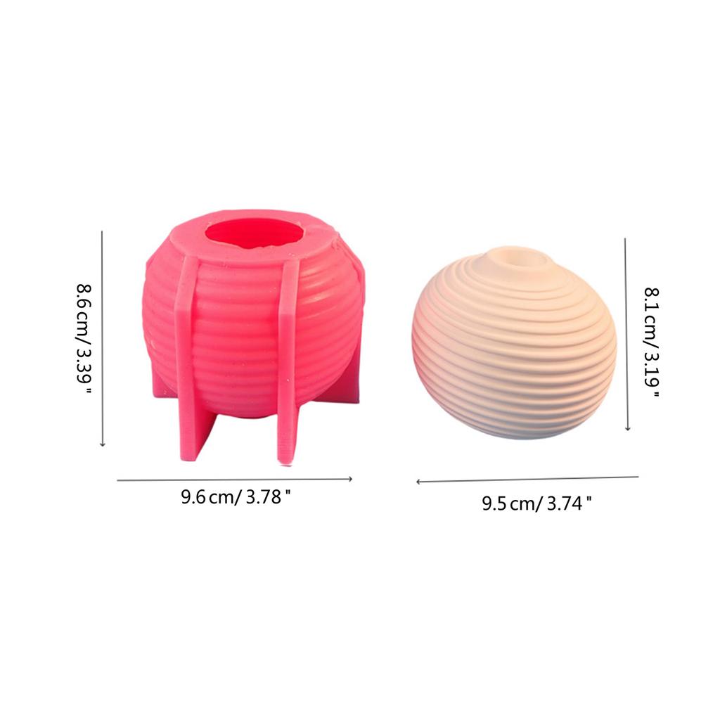 Striped Sphere Candle Holder Molds, Sphere Candlestick Molds for DIY Candle Holder Gypsum Decorations Christmas Gift