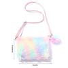 Rainbow Plush Bag Handbag Crossbody Bags Practical Beautiful Girl Coin Purse Phone Bag