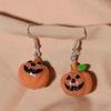 European & American Halloween Cartoon Resin Pumpkin Earrings for Women
