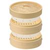 Bamboo Steamer Set Includes 2 Steamers and 1 Plus 50 Sheets of Special Perfect for Steaming and Other Steamed Handmade Bamboo Suitable for (21cm)